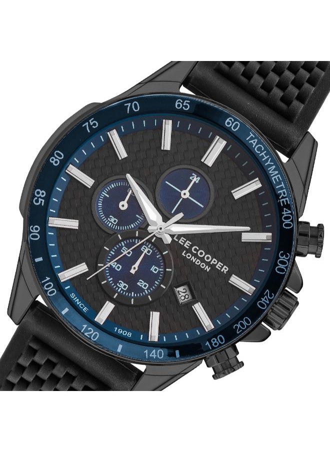Lee Cooper Lee Cooper LC07341.651 Men's Multi Function Display Watch & Silicone Strap Black  - Image 2