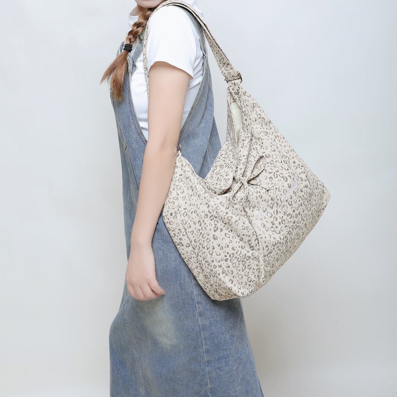 EHOOO Leopard Print Canvas Bucket Bag - Image 1