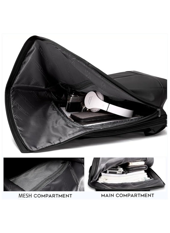 BANGE - Travel Backpack,Smart Business Backpacks, Mens Fashion Rolltop Backpack Fits for 15.6 Inch Laptop, Black, Medium, Style - Image 1