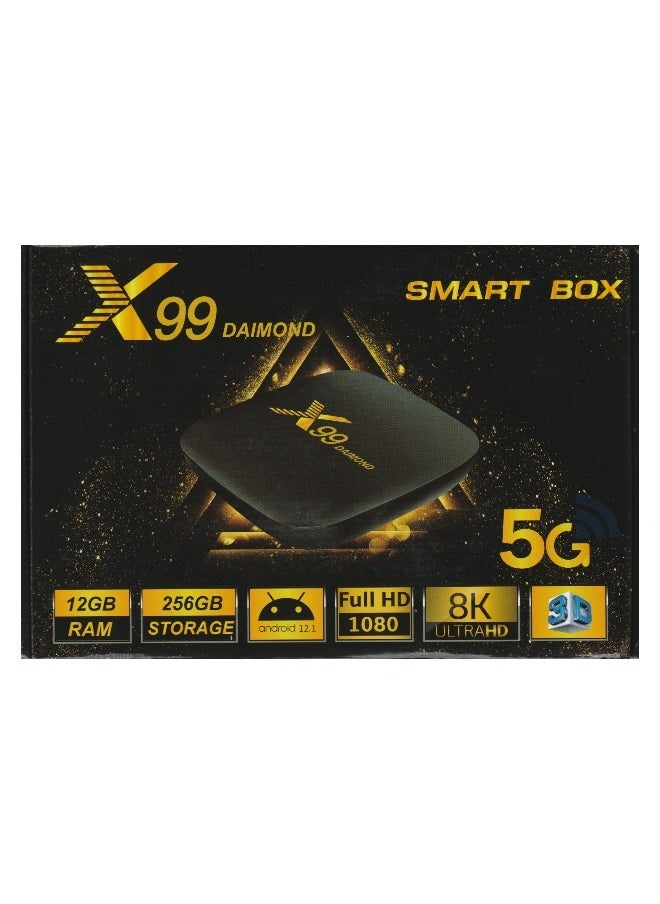 X99 Daimond - X99 Daimond Smart Android TV Box 12GB RAM + 256GB ROM - 8K Ultra HD 5G Android 12.1 - Image 1