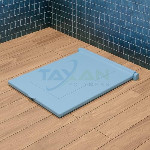 TAXAN POLYMERS Taxan Indian Toilet Seat Cover for Square Commode (21 Inch Orissa Pan) | Hard Plastic PP | Non Soft Close | Blue Bathroom Toilet Lid with Easy Installation Kit | 56 x 42 cm - Image 2