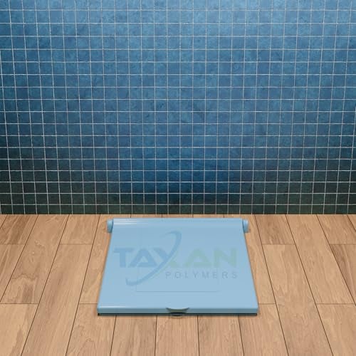 TAXAN POLYMERS Taxan Indian Toilet Seat Cover for Square Commode (21 Inch Orissa Pan) | Hard Plastic PP | Non Soft Close | Blue Bathroom Toilet Lid with Easy Installation Kit | 56 x 42 cm - Image 3