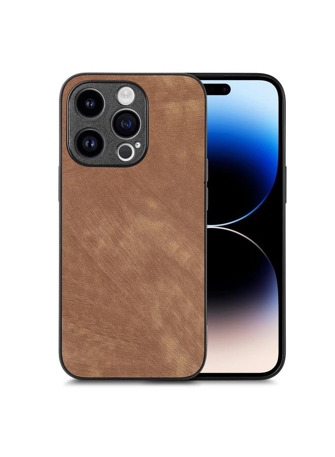 S-TOP Case For iPhone 14 Pro Vintage Leather PC Back Cover Phone Case - Image 1