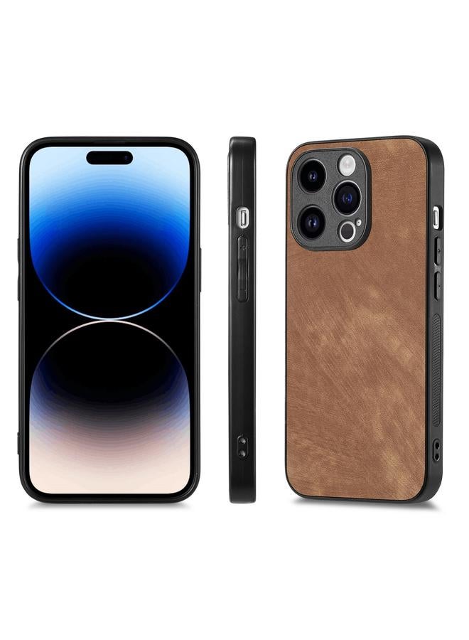 S-TOP Case For iPhone 14 Pro Vintage Leather PC Back Cover Phone Case - Image 2