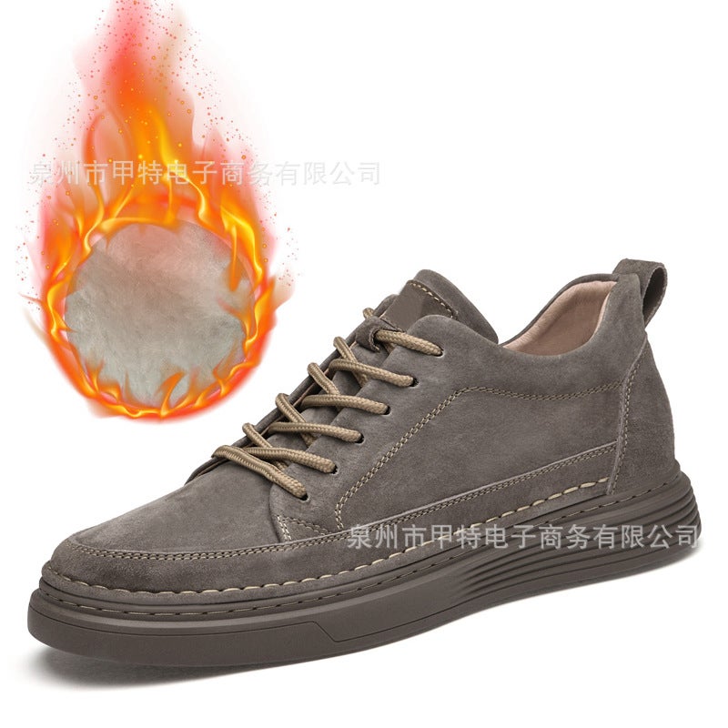 Autumn Genuine Leather Men'S Shoes European Station Boys Increased Menshoes Men'S Small Leather Shoes Trendy Men'S Casual Shoes - Image 1