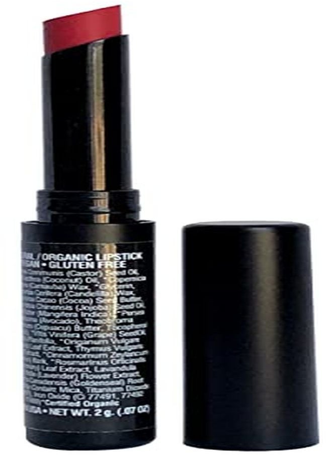 Mom's Secret Natural Lipstick, Organic, Vegan, Gluten Free, Cruelty Free, Slim Package, Made In The Usa, 0.07 Oz. (Red Wine Satin)  - Image 1