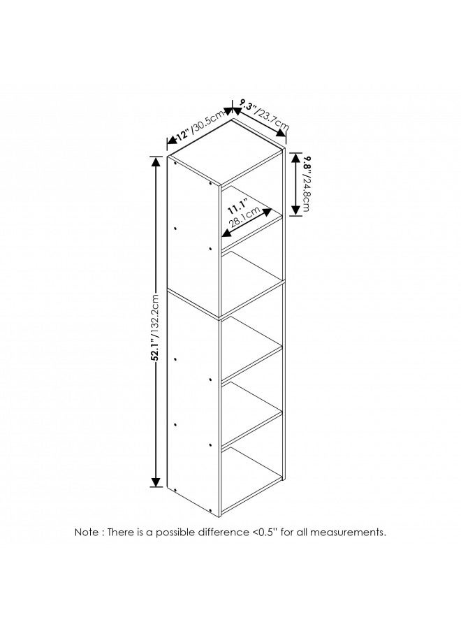 Furinno Luder Bookcase / Book / Storage, 5-Tier Cube, Pink/White - Image 2