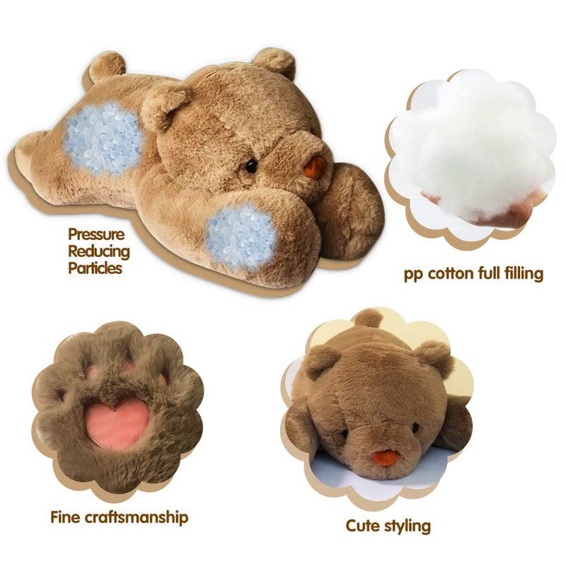 FoxVilla 4lbs Bear Weighted Stuffed Animals 24 inch Weighted Plush Stuffed Animals for Adults Cute Soft Weighted Plush Throw Animal Pillow Toy Birthday Gifts for Adults Kids - Image 3