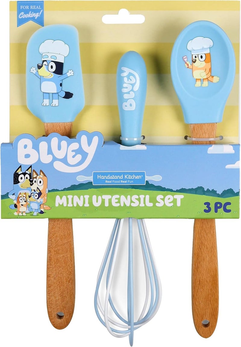 Handstand Kitchen Bluey Silicone Baking Utensil Set with 9" Spoon, 8.75" Spatula and 8.5" Whisk - Image 1