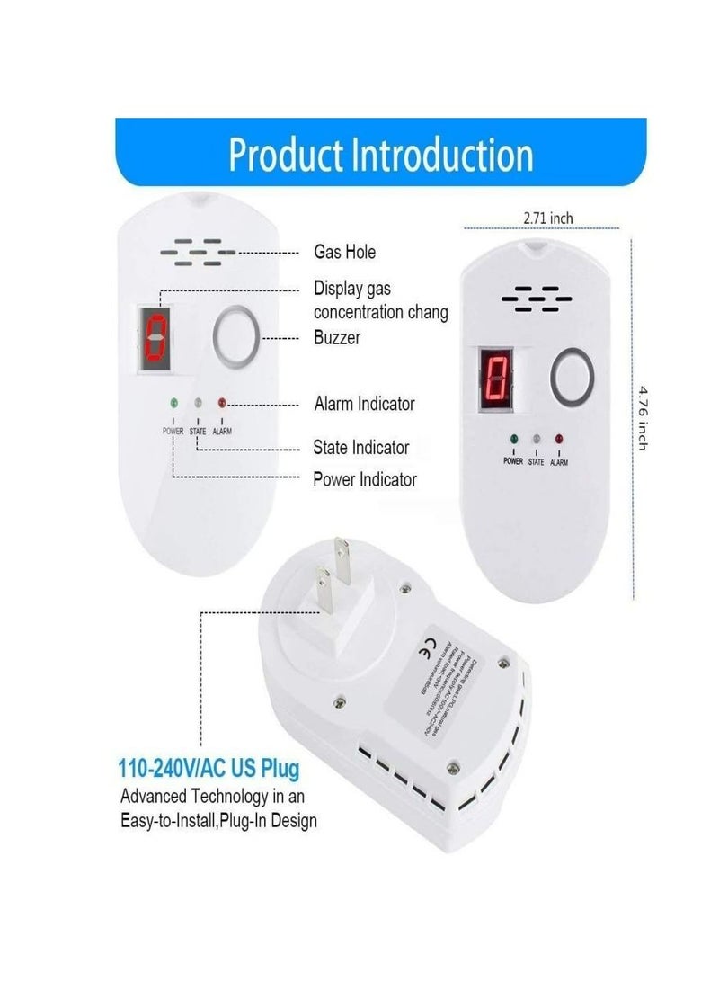 Arabest Natural Gas Detector Plug-in Digital Gas Leak Detector LPG Coal Natural Gas Leak Detector Alarm Monitor for Home - Image 4