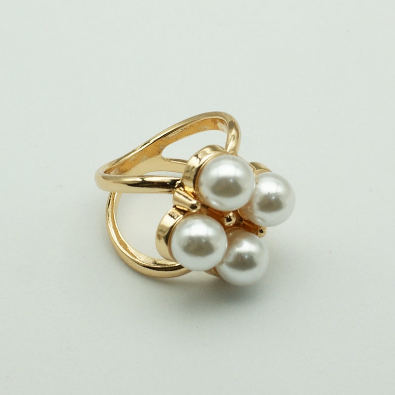 Korean Multi-functional Scarf Buckle with Elegant Pearl SJK018 (four pearls) small size 18MM 