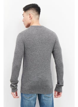 Celio Men Crew Neck Long Sleeve Embroidered Sweatshirts, Grey Combo  - Image 3