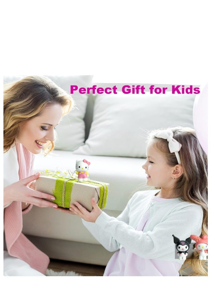 Y&D 6 Pack Kawaii Sanrio Figure My Melody  kuromi Figure Birthday Party Supplies, Cinnamon Cupcake Toppers, Cute Mini Figure Toys  Birthday Party Favor For Kids Fans Collection Bouquet Desk Decor - Image 3