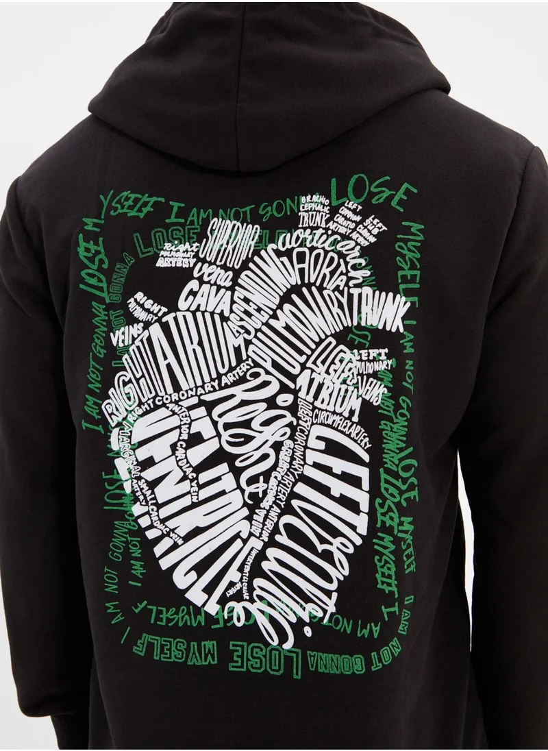 trendyol Back Print Hoodie