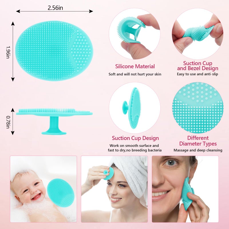 Yokilly Silicone Face Scrubber, 3pcs Exfoliating Lip Brush, 3pcs Cleansing Brush,1pcs Face Mask Brush Exfoliator Blackhead Skin Care Tool - Image 4