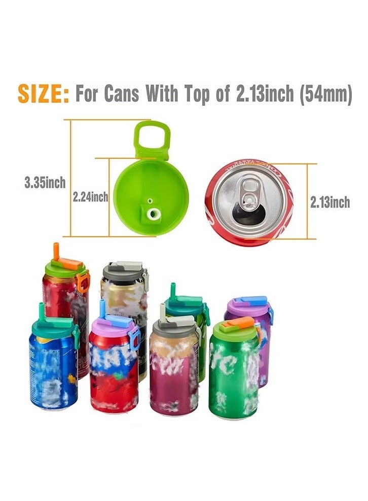 4-Pack Reusable Soda Can Lids with Silicone Straws – BPA-Free Colorful Can Covers – Fits Standard Cans for Soda, Juice, Beer – Leakproof and Dishwasher Safe - Image 3