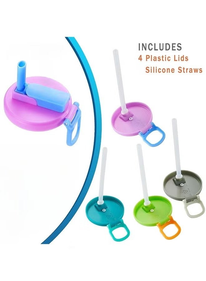 4-Pack Reusable Soda Can Lids with Silicone Straws – BPA-Free Colorful Can Covers – Fits Standard Cans for Soda, Juice, Beer – Leakproof and Dishwasher Safe - Image 4