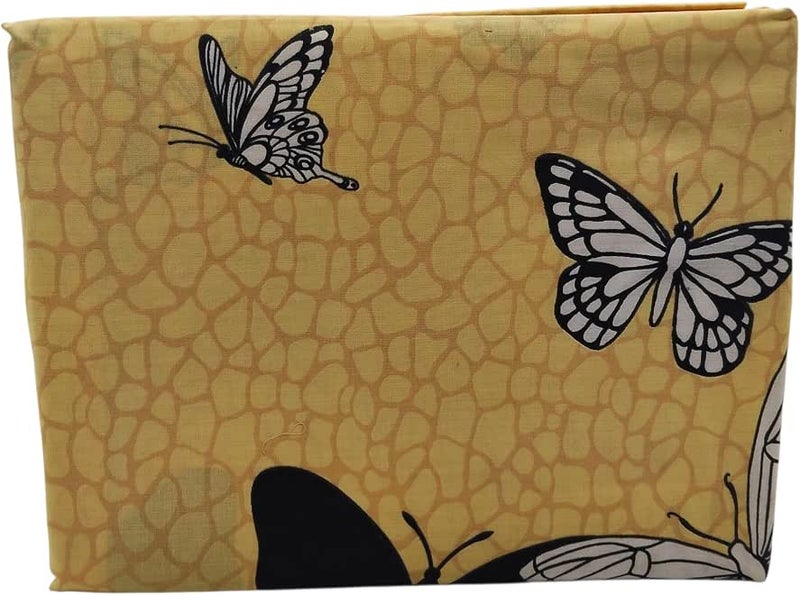 Diva Printed Cotton Flat Sheet Set of Flat Sheet 160x200 cm and 4 Pillowcases 70x50 cm, 5 Pieces - Yellow