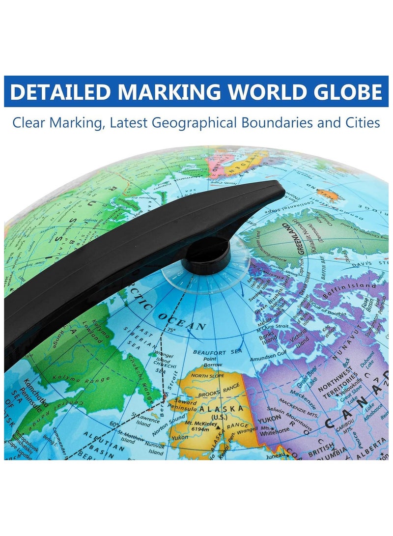 World Globe for Kids Learning, DIY Assemble Educational Rotating World Map Globes, Decorative Earth Children Globe for Classroom Geography Teaching, Desk & Office Decoration - Image 4
