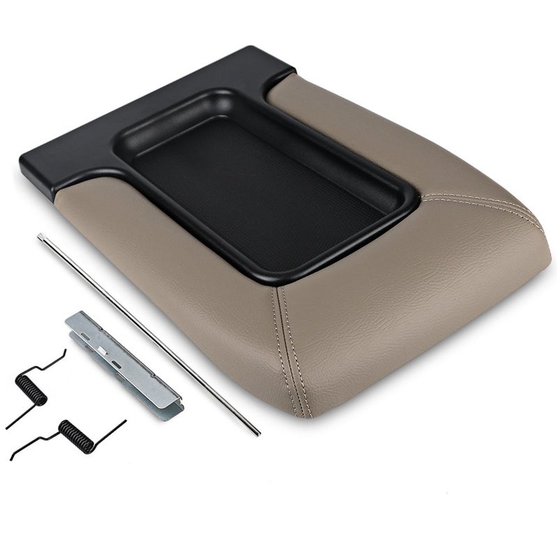 VANJING Center Console Lid Cover Armrest Kit Compatible with Cadillac Chevrolet GMC Pickup Truck Suburban Tahoe Silverado Sierra Yukon XL Replaces 19127364 Tan