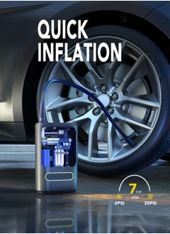 Shopit Air Compressor Portable Mini Air Pump Tire Inflator with LED Light and Digital Screen for Car, Bicycle, Motorcycle, Ball, Bike, Balloon, Black  - Image 3