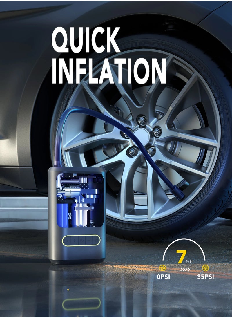 Shopit Air Compressor Portable Mini Air Pump Tire Inflator with LED Light and Digital Screen for Car, Bicycle, Motorcycle, Ball, Bike, Balloon, Black  - Image 3
