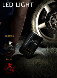 Shopit Air Compressor Portable Mini Air Pump Tire Inflator with LED Light and Digital Screen for Car, Bicycle, Motorcycle, Ball, Bike, Balloon, Black  - Image 4