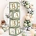 RUBFAC Baby Shower Boxes with Letters 4pcs Sage Green Baby Shower Decorations for Boy Girl Balloon Boxes Gender Reveal Birthday Party Favors - Image 2