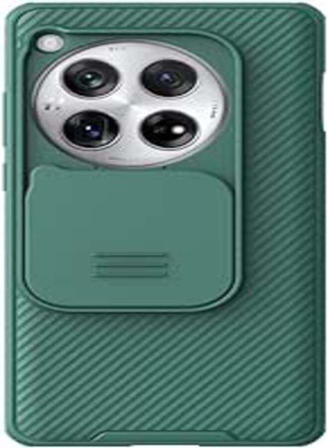 FASHION MANIA for Oneplus 12 5G Nillkin Case with Camera Cover Slim Thin Hard PC Back Slide Case (Green) 