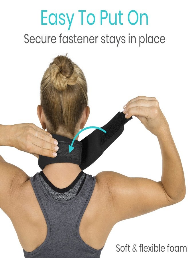 Vive Cervical Collar Neck Brace for Neck Pain and Support for Women & Men - Soft Foam Brace for Pain Relief - Comfortable Corrector Wrap for Posture, Sleeping, Radiculopathy, & Spine (Black, 3 inch) - Image 4