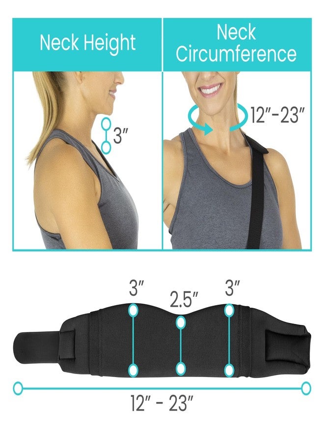Vive Cervical Collar Neck Brace for Neck Pain and Support for Women & Men - Soft Foam Brace for Pain Relief - Comfortable Corrector Wrap for Posture, Sleeping, Radiculopathy, & Spine (Black, 3 inch) - Image 2
