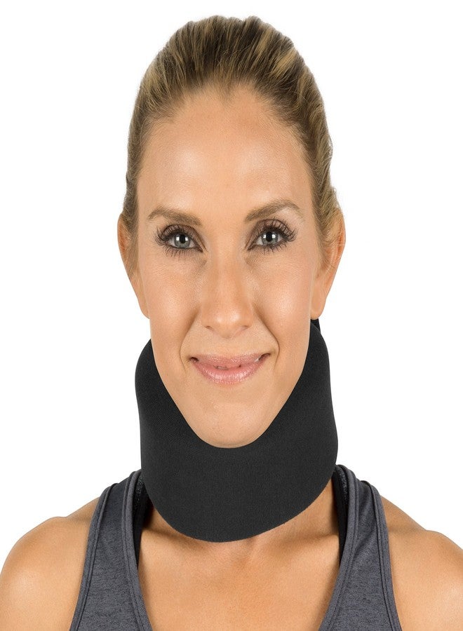 Vive Cervical Collar Neck Brace for Neck Pain and Support for Women & Men - Soft Foam Brace for Pain Relief - Comfortable Corrector Wrap for Posture, Sleeping, Radiculopathy, & Spine (Black, 3 inch) - Image 1