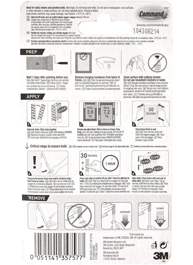 Command Command Picture Hanging Strips, Large (White,17206-12ES) - Pack of 12 Strips  - Image 2