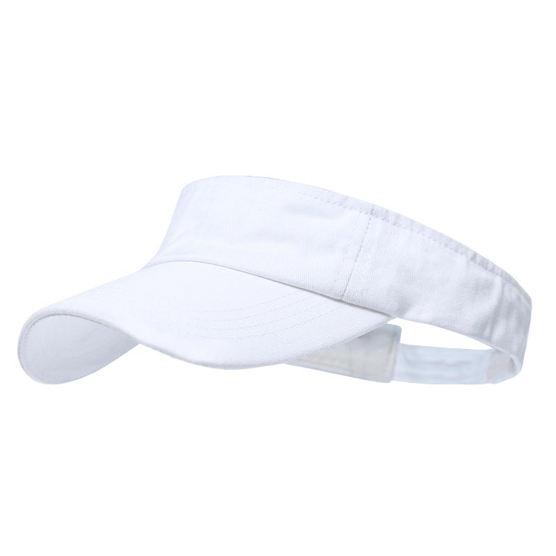 ANDICEQY Sport Sun Visor Hats Adjustable Empty Top Baseball Cap Cotton Ball Caps for Women and Men (White) - Image 1