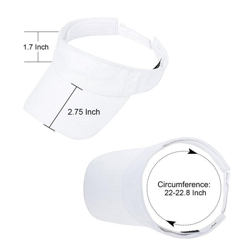 ANDICEQY Sport Sun Visor Hats Adjustable Empty Top Baseball Cap Cotton Ball Caps for Women and Men (White) - Image 2