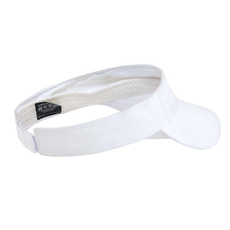 ANDICEQY Sport Sun Visor Hats Adjustable Empty Top Baseball Cap Cotton Ball Caps for Women and Men (White) - Image 4