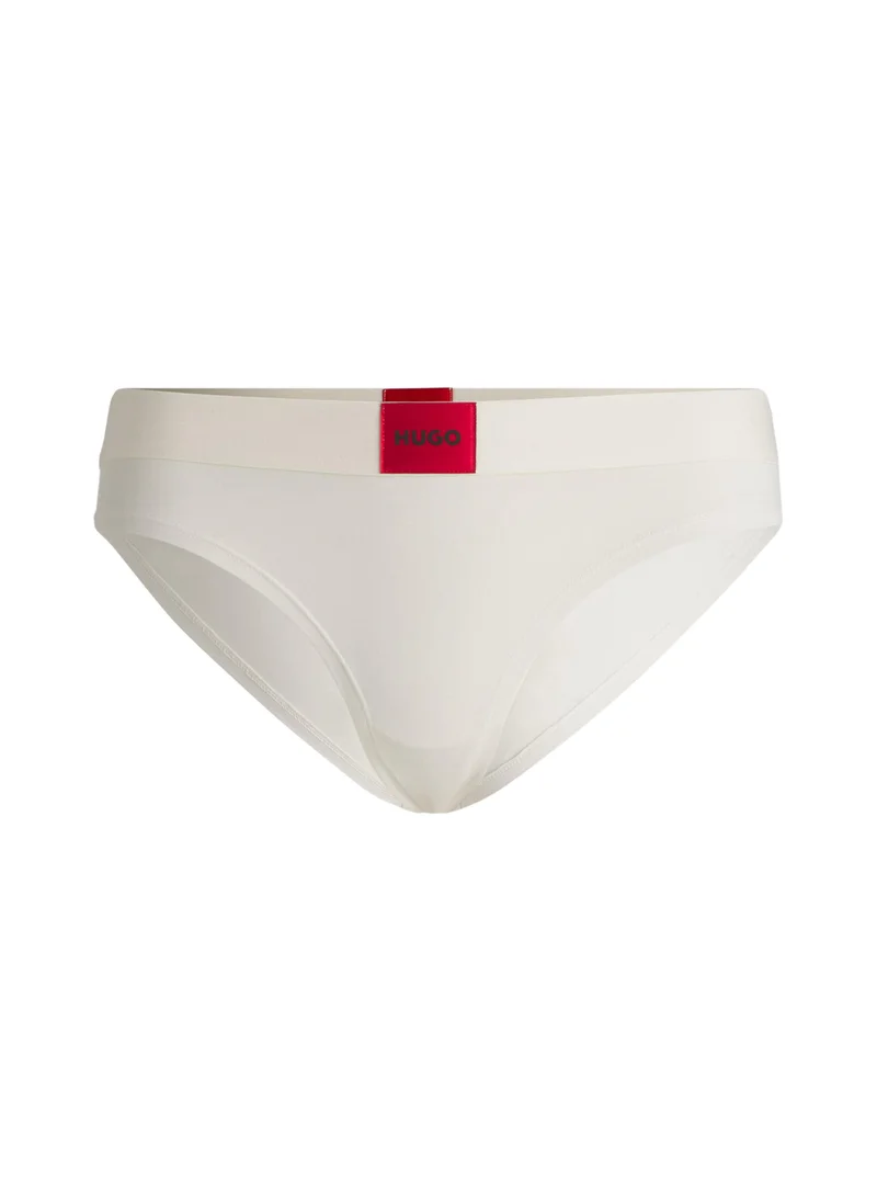 HUGO Stretch-cotton briefs with red logo label