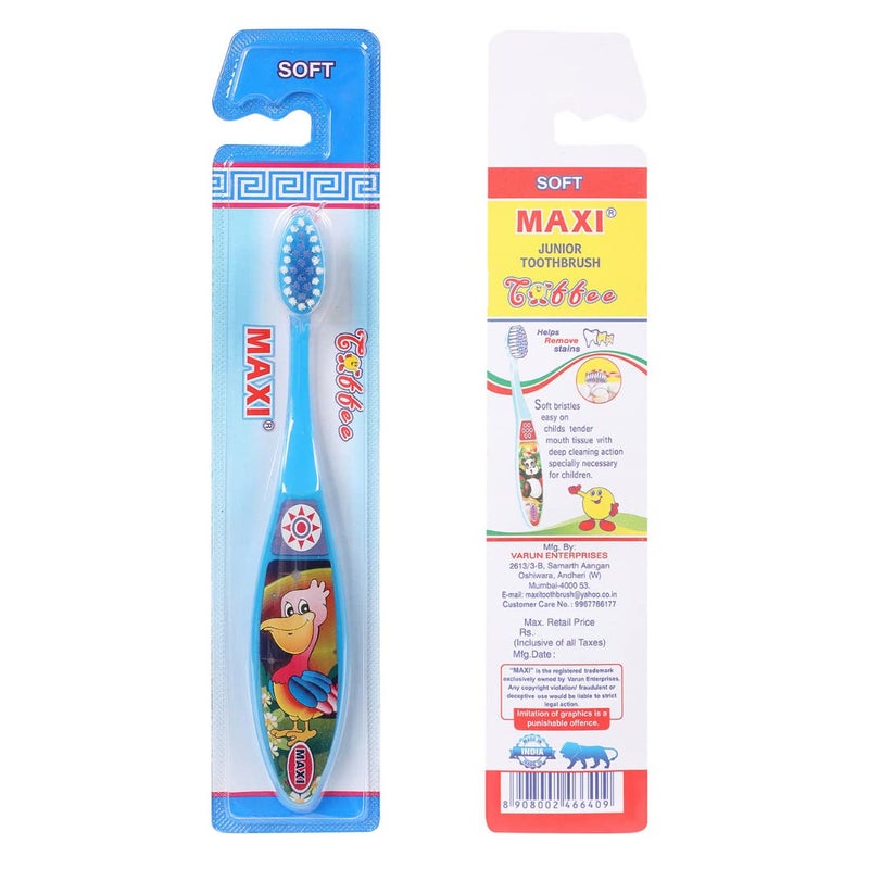 MAXI Toffee Soft bristles Manual Toothbrush for kids, boys and girls, baby, Multicolor, 2 years+ (Pack of 6) - Image 3
