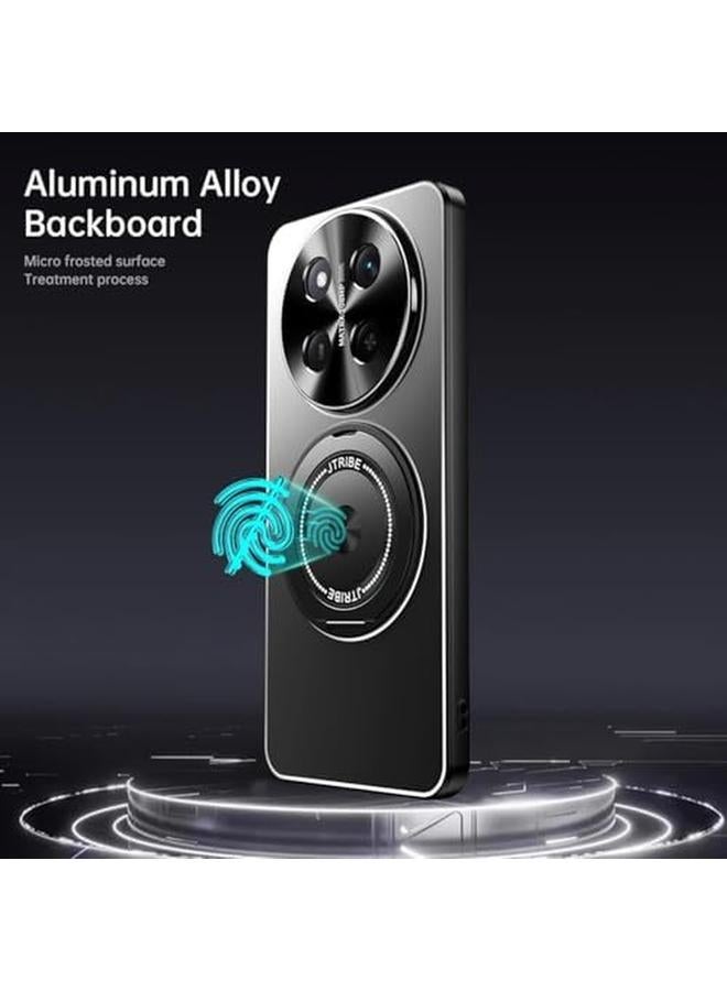 erorex Case Compatible With Honor X9C 5G X60 Pro Metal Matte Case Compatible With Mag Safe Camera Lens Protection Shockproof Slim Phone Case Cover With 360 Rotatable Ring Stand Titanium - Image 4