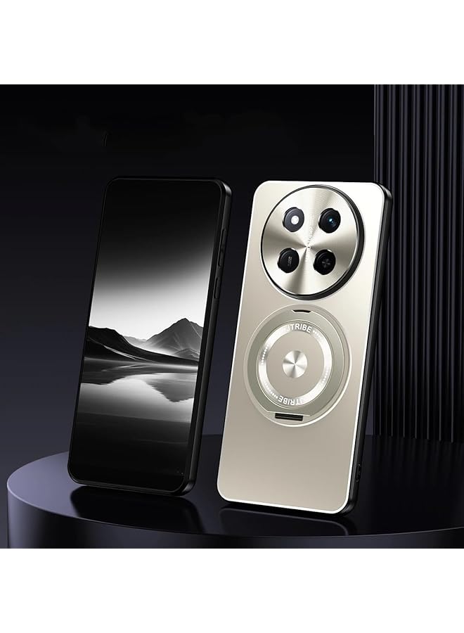 erorex Case Compatible With Honor X9C 5G X60 Pro Metal Matte Case Compatible With Mag Safe Camera Lens Protection Shockproof Slim Phone Case Cover With 360 Rotatable Ring Stand Titanium - Image 1