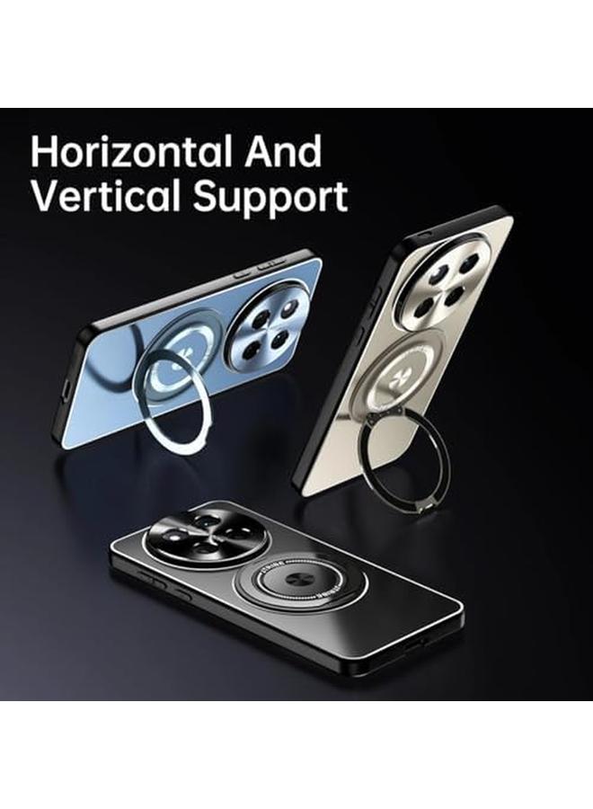 erorex Case Compatible With Honor X9C 5G X60 Pro Metal Matte Case Compatible With Mag Safe Camera Lens Protection Shockproof Slim Phone Case Cover With 360 Rotatable Ring Stand Titanium - Image 2