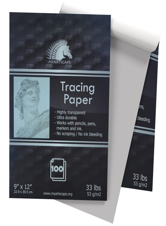 MyArtscape Tracing Paper Pad - 33lb - 9" x 12" - 100 Transparent Sheets - Artist Quality - High Transparency - Professional Art Supplies - Image 1