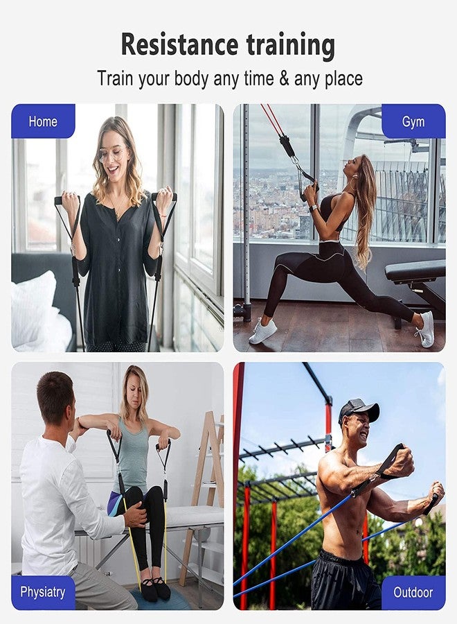 FASHNEX مجموعة أحزمة مقاومة من المطاط الطبيعي الممتاز من فاشنكس، 11 قطعة، للرجال والنساء (كما هو موضح في الصورة) - Image 3