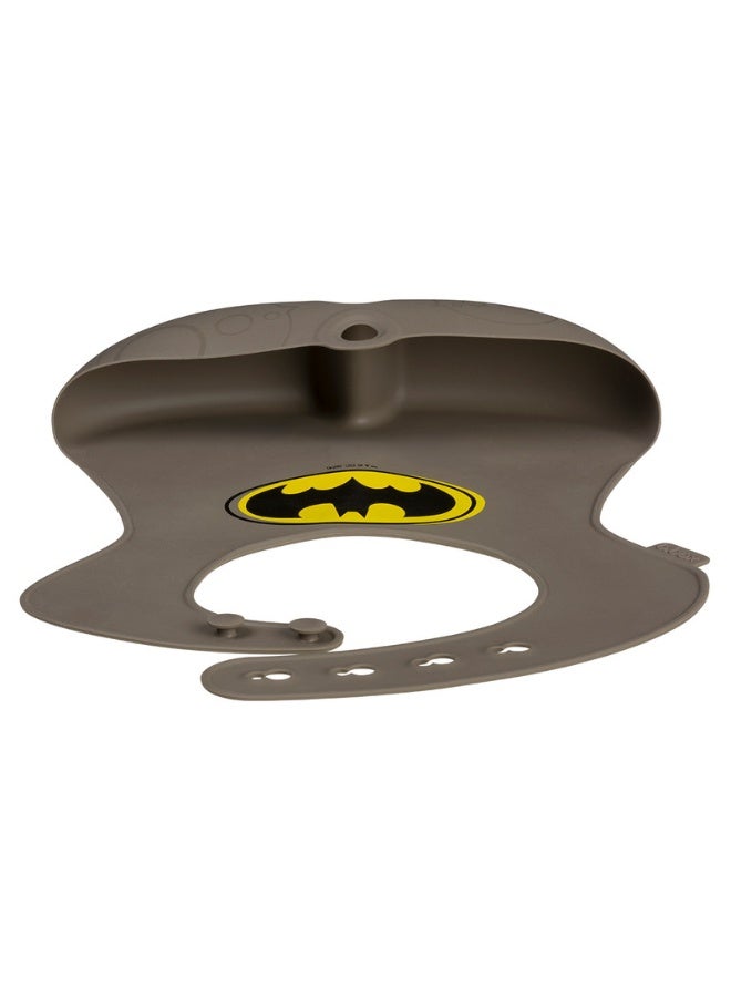 b.box Batman Silicone Bib, Stay open Catcher, Rolls for Easy on the go use, Non-stick silicone, Adjustable, Tapered Fit, Dishwasher Safe, From 4m+ - Image 3