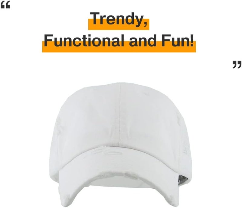 KBETHOS Vintage Washed Distressed Cotton Dad Hat Baseball Cap Adjustable Polo Trucker Unisex Style Headwear - Image 5