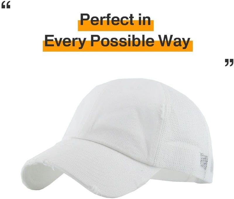 KBETHOS Vintage Washed Distressed Cotton Dad Hat Baseball Cap Adjustable Polo Trucker Unisex Style Headwear - Image 4