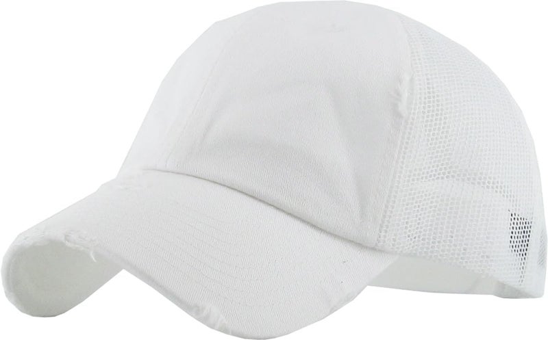 KBETHOS Vintage Washed Distressed Cotton Dad Hat Baseball Cap Adjustable Polo Trucker Unisex Style Headwear - Image 1