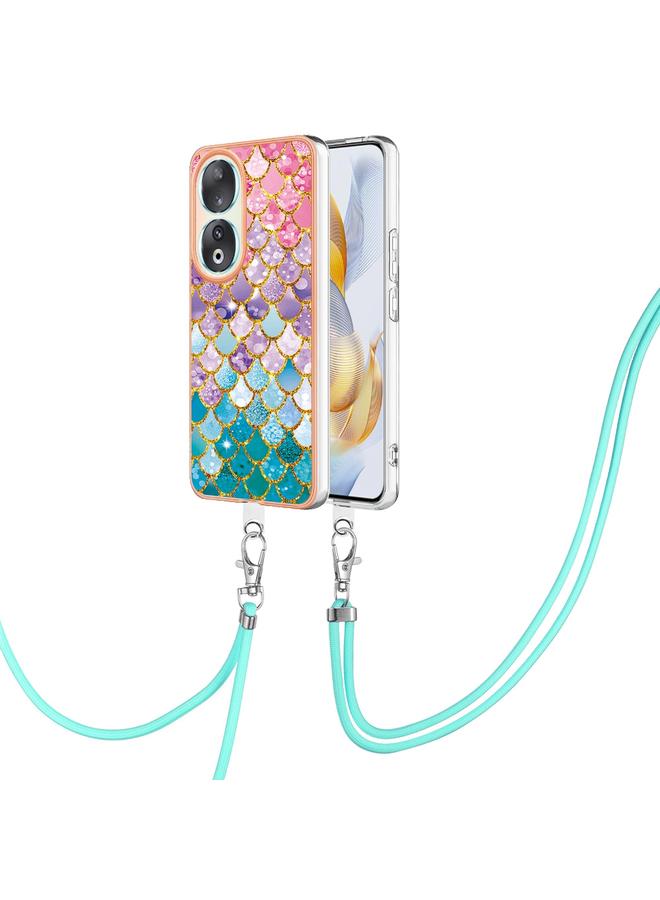 erorex Case For Honor 90 5G Electroplating IMD TPU Phone Case with Lanyard - Image 1