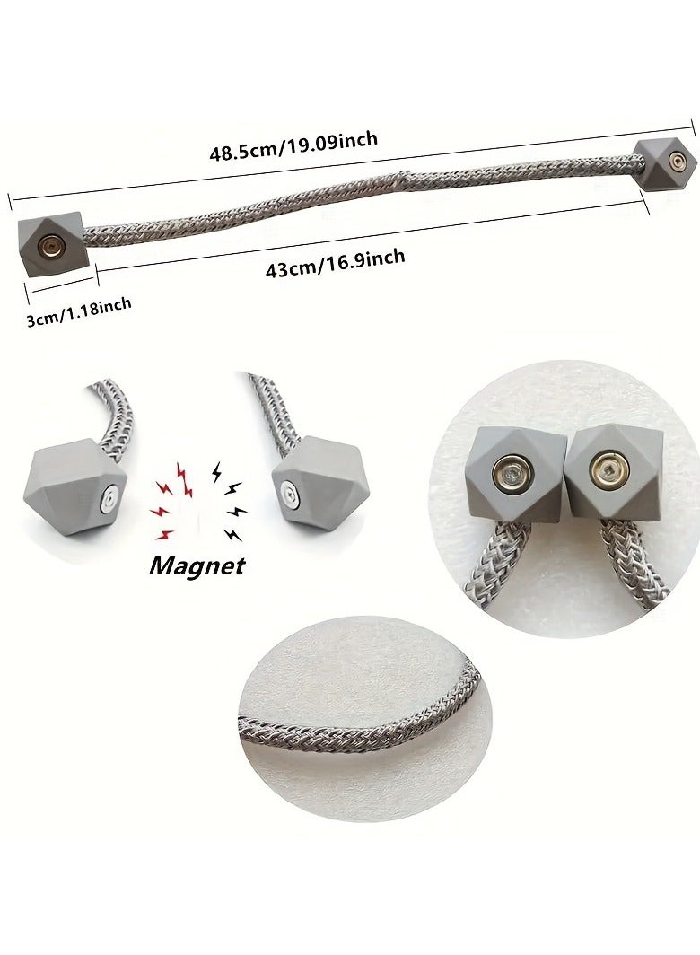 4 PCS Strong Magnetic Curtain Tiebacks - Modern Twist Rope Design for Living Room, Office & Home Decor (Off-White)  - Image 4