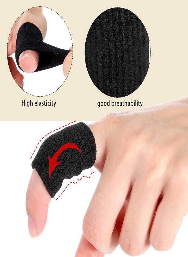 Zelphvt 40 Pcs Finger Sleeves Protectors, Elastic Thumb Sleeves for Relieving Pain Finger Arthritis Sleeves Elastic Thumb Splint Brace Sport Fingers Sleeves Fingers Compression Aid for Basketball Tennis - Image 3